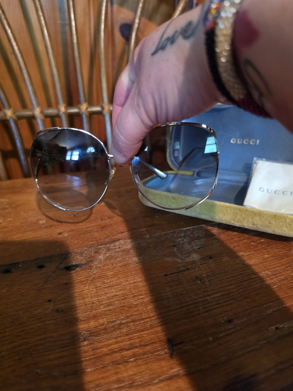 Gucci Women's Gold Frame Gradient Sunglasses - Gold/Brown - Picture 4 of 15